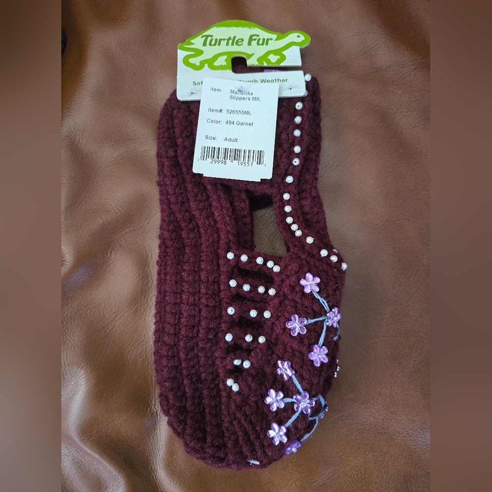 NWT Turtle Fur Knitted Slippers